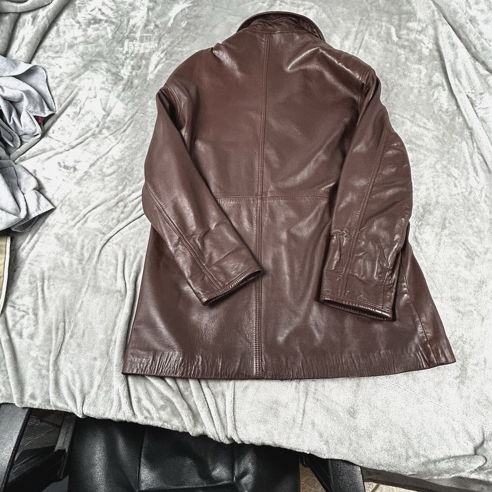 COACH Brown Leather Coat  No.D6K-0966 Sz Small MISSING Belt  VINTAGE  Jacket - Picture 12 of 16